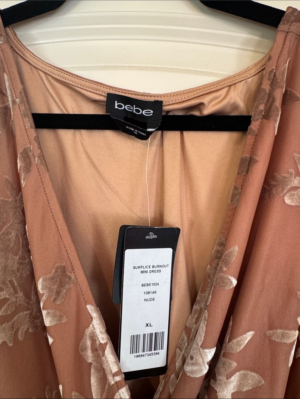 bebe Dusty Rose Floral Long Sleeve Wrap Dress - Picture 2 of 5